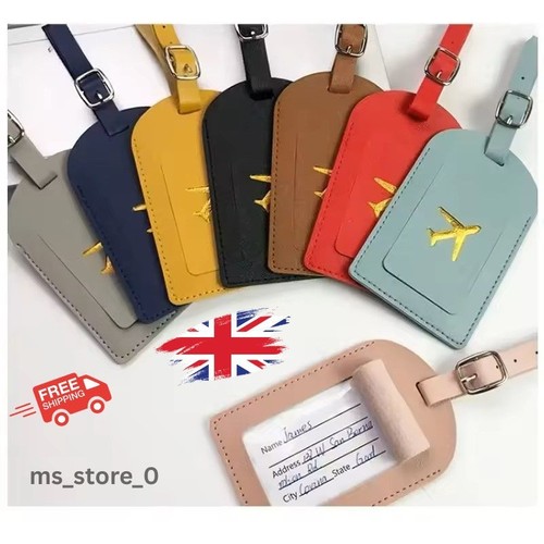 Leather suitcase luggage - luggage, tags