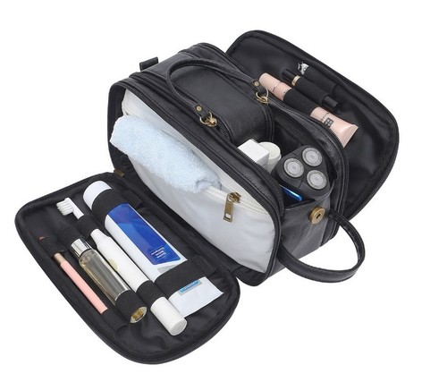 Leather toiletry bag - bag, men