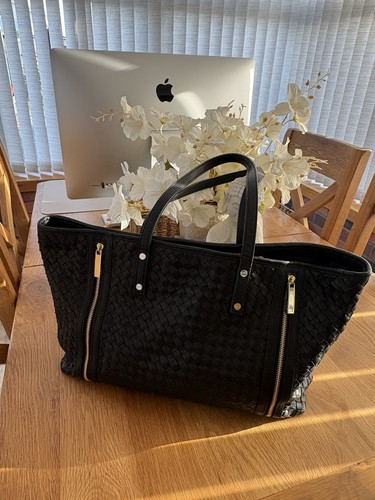 Large leather autograph tote - leather,