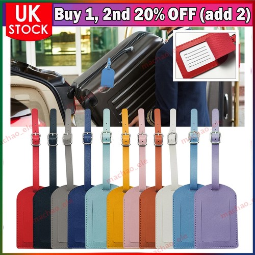 Leather luggage tags - leather, suitcase