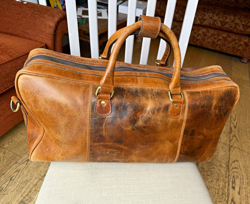 Brown leather soft - soft, holdall