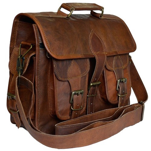 Goat leather bag brown genuine - leather,