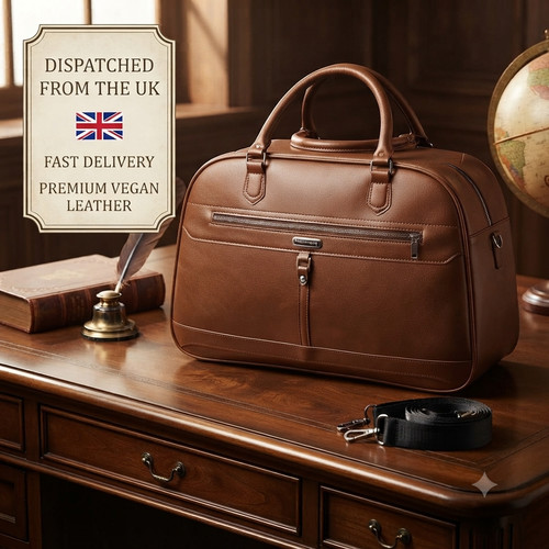 Premium brown travel duffel - premium,
