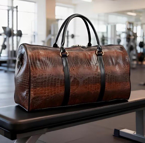Brown croc leather - croc, weekender