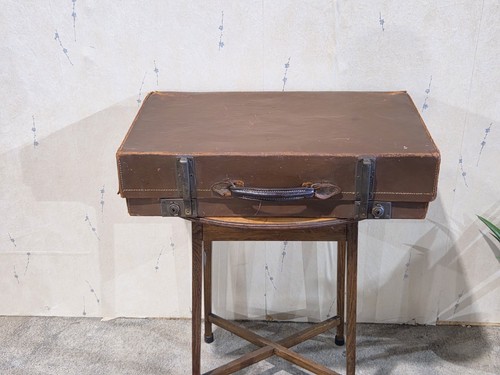 Vintage 1940s leather - vintage, suitcase