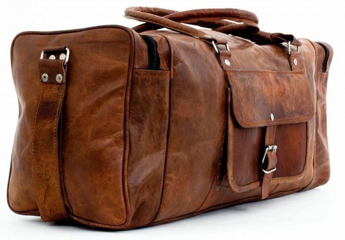 Bag overnight leather travel - bag,
