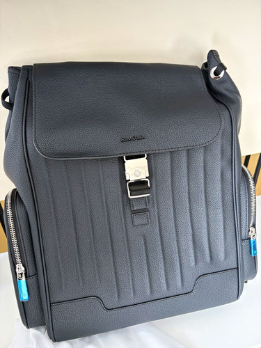 Rimowa black leather - rimowa, backpack