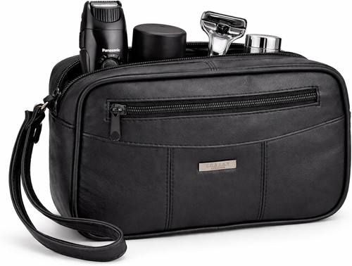 Mens leather wash bag - mens, nappa