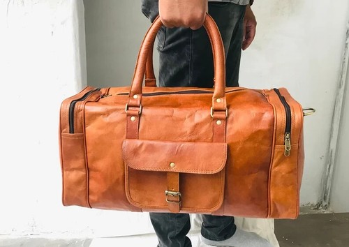 Bag leather travel - bag,