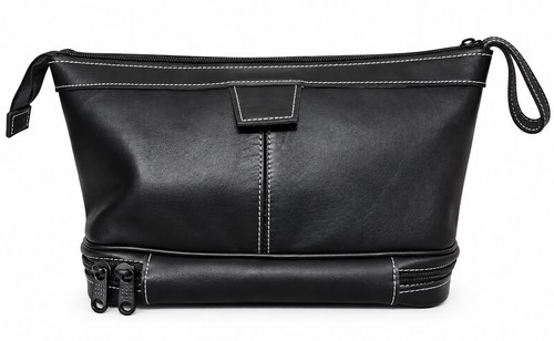 Genuine leather black large - genuine,