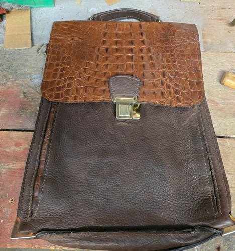 Vintage leather messenger bag - messenger, bag/