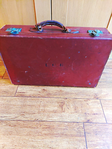 Vintage brown leather hard - leather,