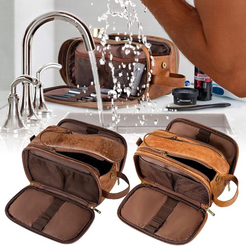 Leather toiletry bag for men - for,
