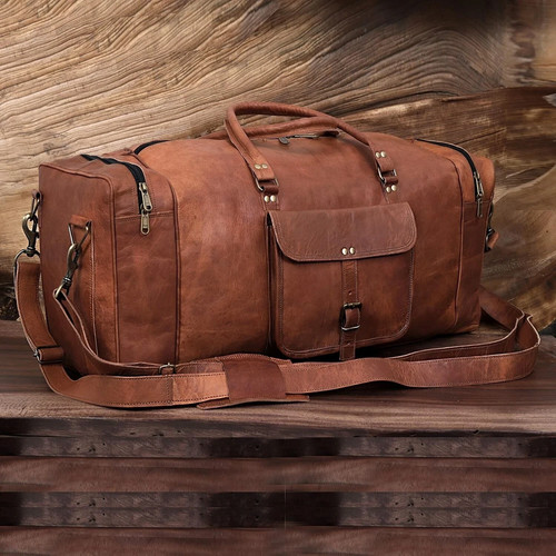 Bag leather travel - leather, genuine
