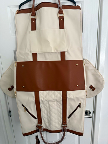 Soft faux leather garment bag - garment,