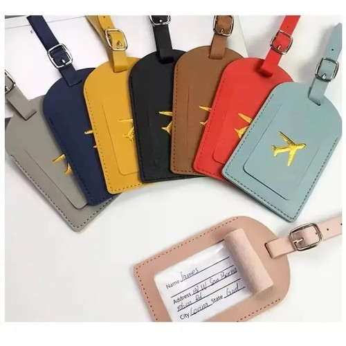 Leather luggage tag - leather,