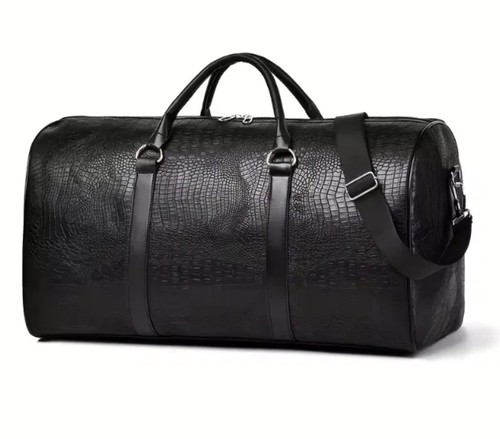 Faux leather crocodile duffel - faux,
