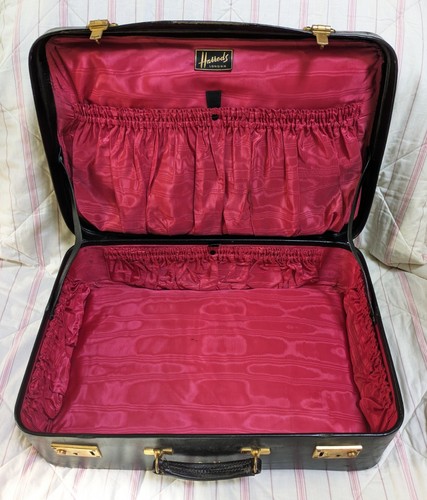 Harrods vintage luggage black - luggage,
