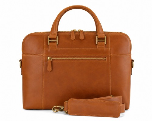 Genuine leather tan laptop - leather, /