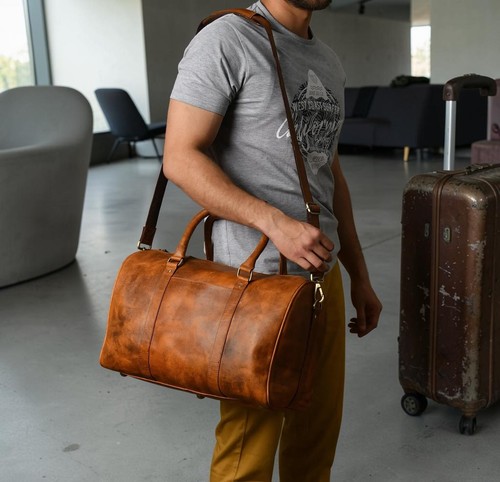 Leather duffle bag full - duffle,