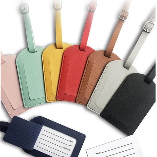 Leather suitcase luggage tags - leather,